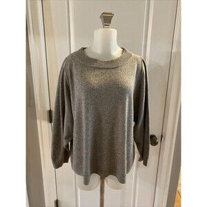 J Crew Heathered Gray Wool‎ Blend Pull Over Oversized Sweater -Size S